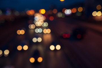 Light night bokeh city blur. Abstract background
