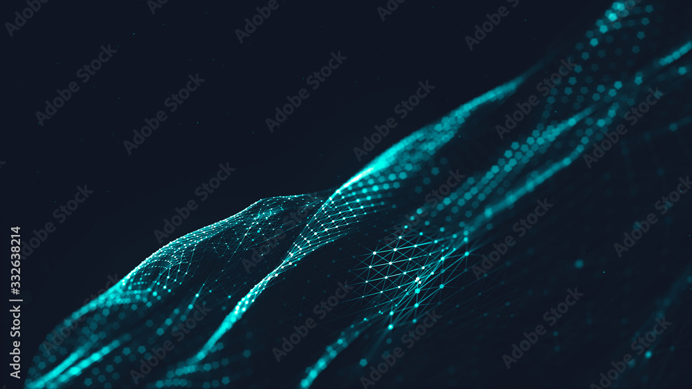 Aufkleber abstract polygonal space low poly dark background with connecting dots and lines. connection structu