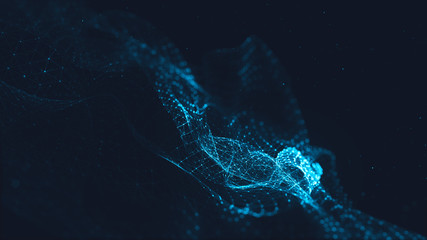 Abstract polygonal space low poly dark background with connecting dots and lines. Connection structure. Science background. Futuristic polygonal background. Triangular background. Wallpaper. Business