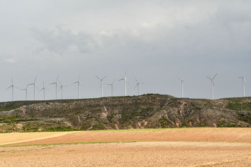 spanish landscape view of european countryside rural area in castilla y leon burgos spain.