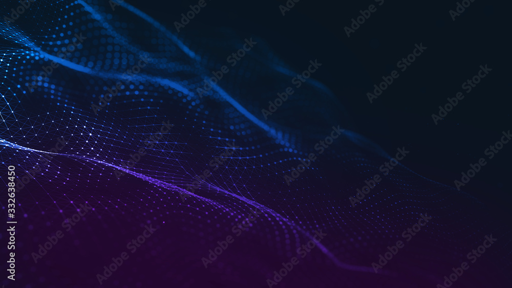 Poster abstract polygonal space low poly dark background with connecting dots and lines. connection structu
