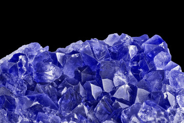 large bright color sapphire crystals on black