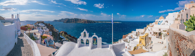 Oia town cityscape at Santorini island in Greece