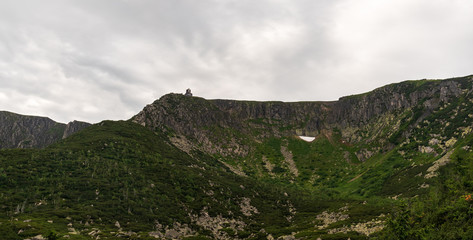 Fototapeta premium Sniezne Kotly in Karkonosze mountains in Poland near borders with Czech republic