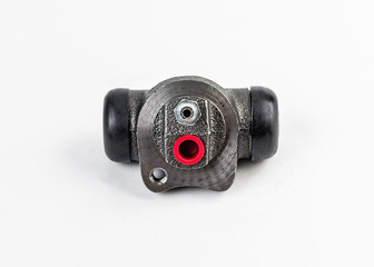 Braking cylinder on a white background isolated. Auto Parts. Spare parts.