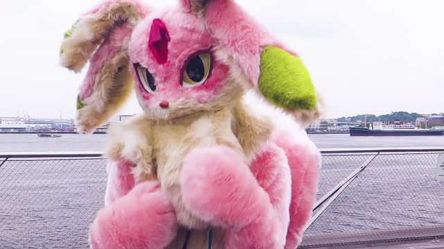 Pink Furry absolutely adorable. The cutest one around. Japan cosplay costumes.