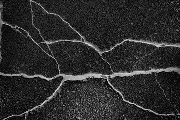 asphalt in cracks texture / abstract background cracks on asphalt road