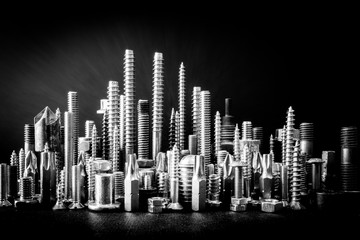 Screws, Nuts and Bolts Miniature City Skyline