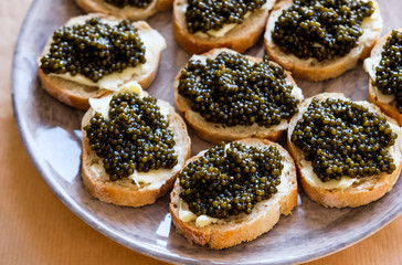 Black Caviar and baguette.