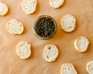 Black Caviar and baguette.