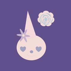 vector illustration with cute sweet and pink rose