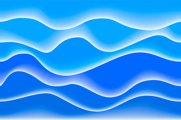 Blue waves geometric abstract background. Vector illustration.