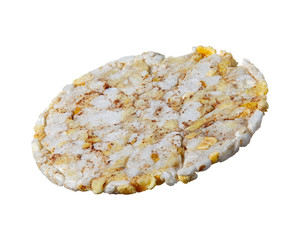 Whole- grain crunchy fresh bread from different varieties of cereals with seasonings isolated on a white background. 100 percent sharpness. The concept of healthy eating.