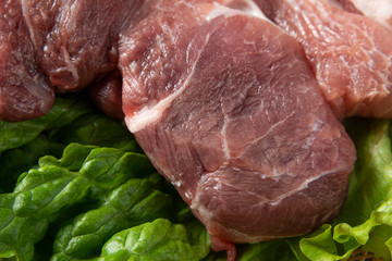 A large piece of fresh pork