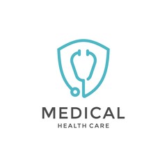 medical heart stethoscope icon logo vector illustrations