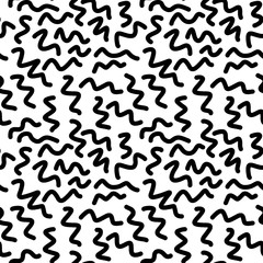 Abstract seamless background from abstract line, curve, wave. Vector seamless black and white pattern. Design for print, eps 10 textile