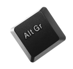 Alt Gr, control button computer keyboard isolated on white background, clipping path