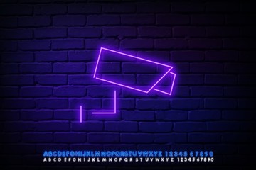 surveillance camera outline icon. Elements of Security in neon style icons. Simple icon for websites, web design, mobile app, info graphics