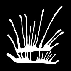 An abstract ink spot. The idea of contradiction, development, struggle. Metaphor for cancer disease. Vector splash blot. Splatter element. Grunge liquid shape spatter black white silhouette