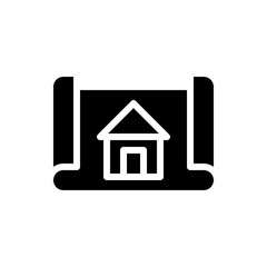 House Plan Vector Icon Glyph Illustration