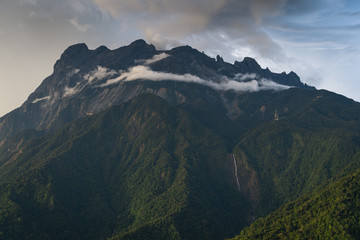 Naklejka na ściany i meble Kinabalu mountain peak, highest peak in Malaysia located at Borneo island in Sabah state