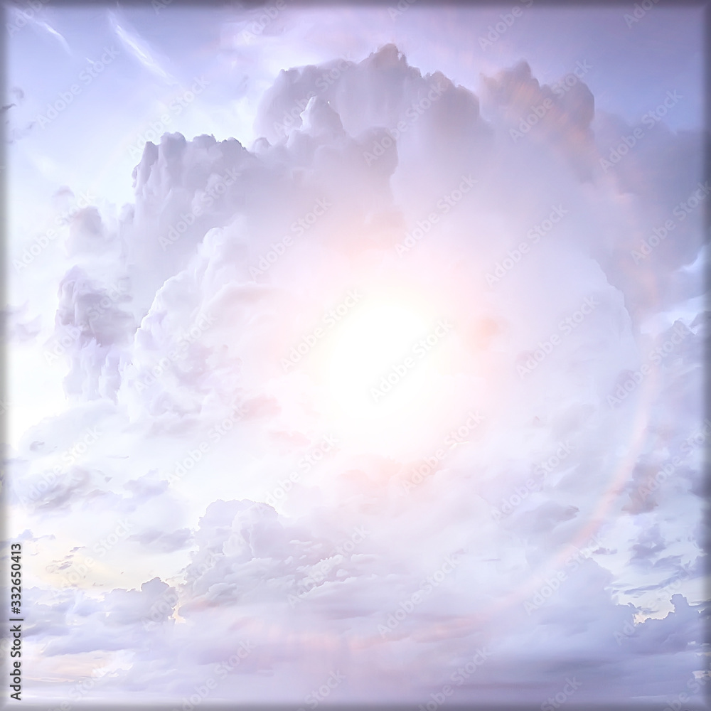 Sticker heavenly clouds background / abstract beautiful background of bright clouds in the sky