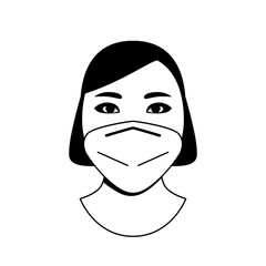 Female paramedic doctor in protective medical mask against Chinese coronavirus flu.