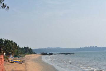 image of a private beach with no one, in goa