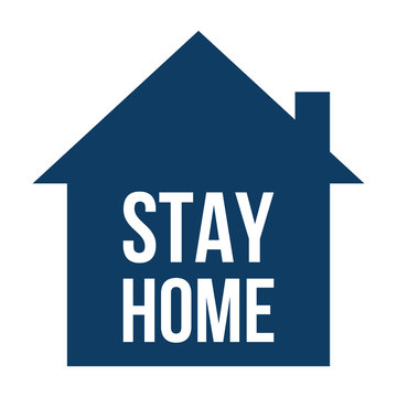 Vector illustration "Stay Home". Stay at home to stop outbreak and to prevent virus spread.