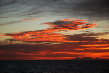 orange dawn over the sea