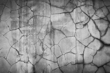 Background texture of an old concrete wall with cracks - 332652223