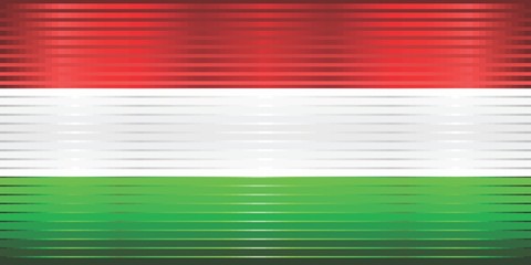 Shiny Grunge flag of the Hungary - Illustration,  Three dimensional flag of Hungary