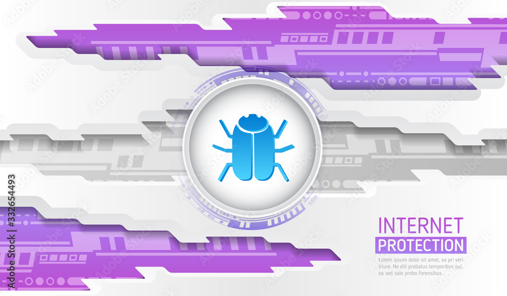 Leinwandbilder Cybersecurity and information or network protection. Concept of computer data encryption. Future cyber technology web services. Hi-tech vector illustration.