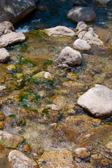 Mountain creek with a rocky bottom, Turkey.