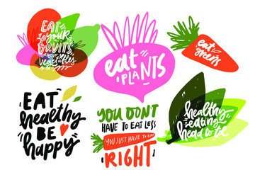 Eat healthy. Hand lettering illustration for your design. 