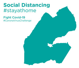 Djibouti map with Social Distancing #stayathome tag