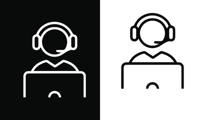  Call Center Thin Line Icons vector design 