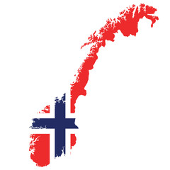 vector map flag of Norway isolated on white background Kategorie Grafische Elemente