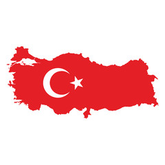vector map flag of Turkey isolated on white background Kategorie Grafische Elemente
