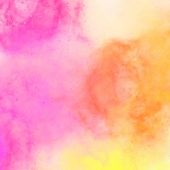 Obraz premium Bright colorful nebula for business or banner template with water color background. 