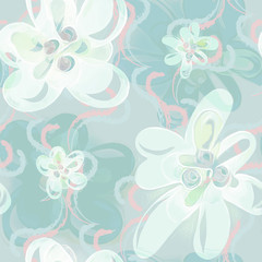 Floral seamless pattern. Watercolor hand painted background.
