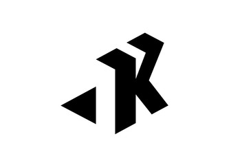 modern and simple initial  letter K with negative space style vector illustration