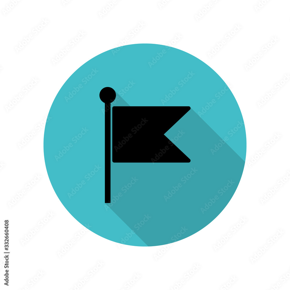 Poster flag long shadow icon. simple glyph, flat vector of web icons for ui and ux, website or mobile appli