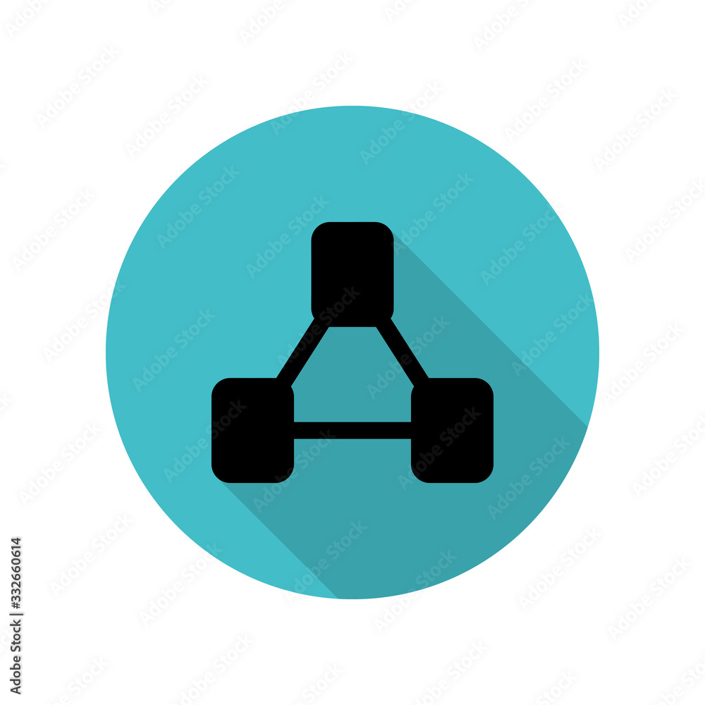 Poster block chain long shadow icon. simple glyph, flat vector of web icons for ui and ux, website or mobil