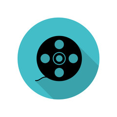 Film long shadow icon. Simple glyph, flat vector of web icons for ui and ux, website or mobile application