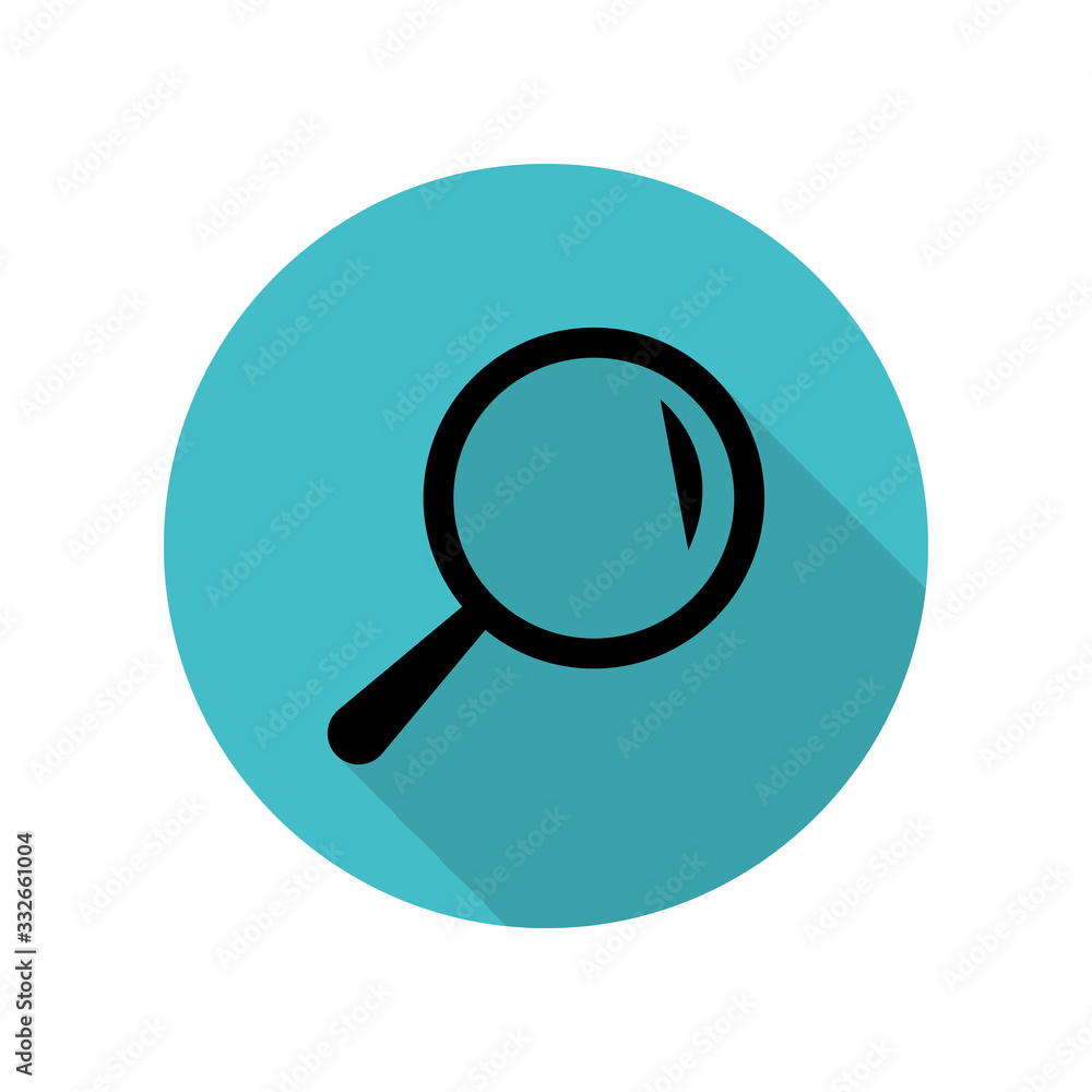 Poster magnifier long shadow icon. simple glyph, flat vector of web icons for ui and ux, website or mobile 