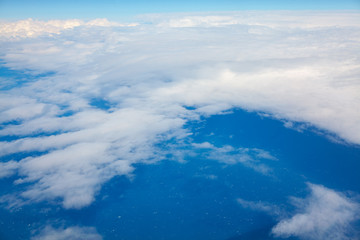 Fototapeta na wymiar panoramic aerial view of heaven with clouds