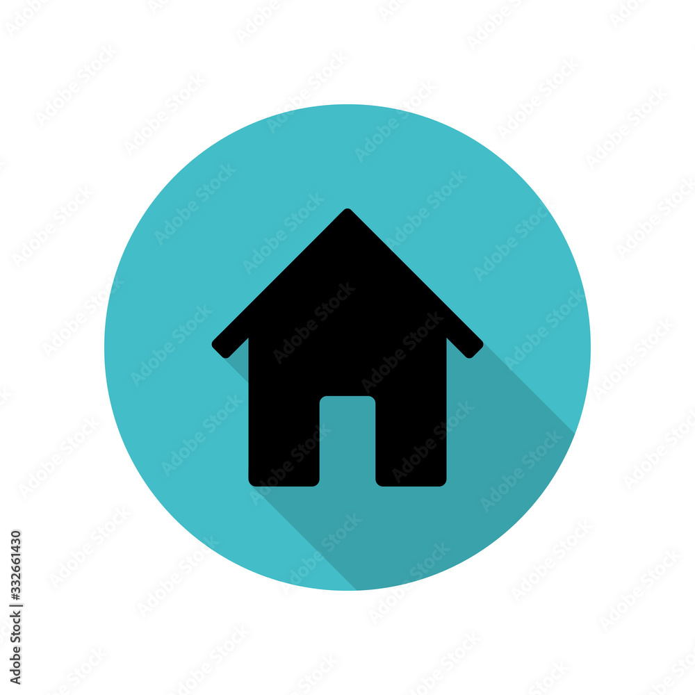 Poster house long shadow icon. simple glyph, flat vector of web icons for ui and ux, website or mobile appl