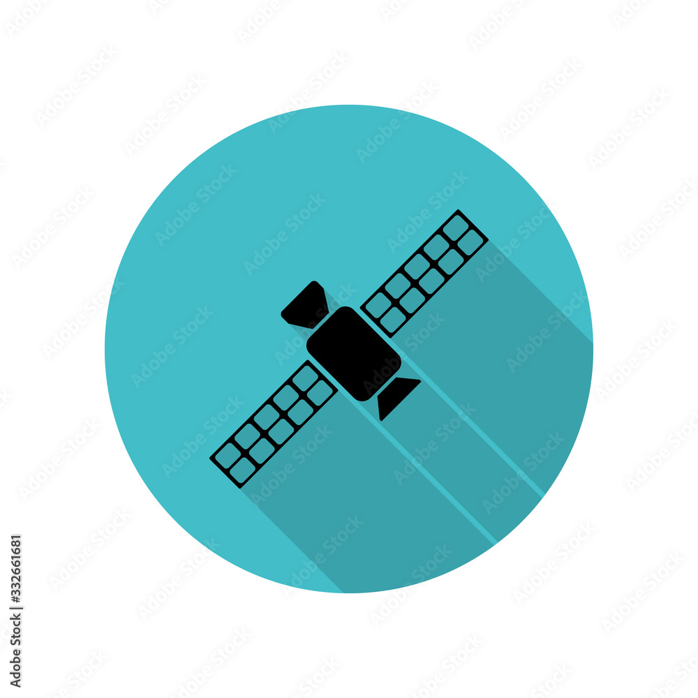 Aufkleber satellite long shadow icon. simple glyph, flat vector of web icons for ui and ux, website or mobile 