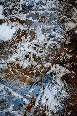 Ice and forest stream